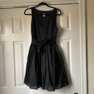 Jcrew Fit & Flare Black Polka Dot Dress Sz 14